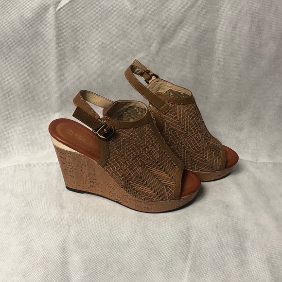 Hot Tomato Shoes - Hot Tomato Brown Wedge Sandals